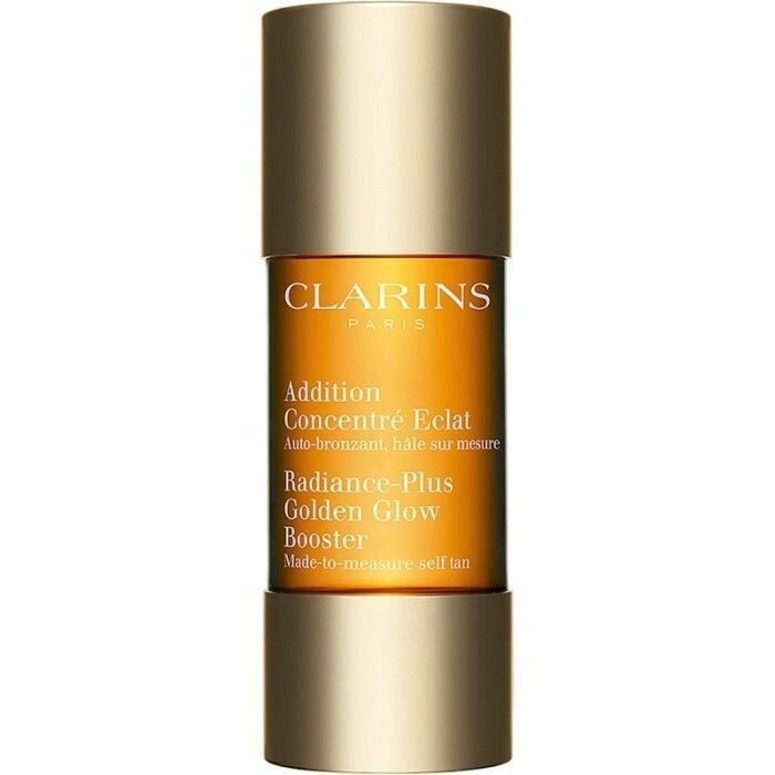 Clarins Radiance-Plus Golden Glow Booster For Face är bästa bus-droppar för ansiktet. Klicka på bilden och kom direkt till produkten. RADIANCE-PLUS GOLDEN GLOW BOOSTER, CLARINS bäst i test brun utan sol 2021