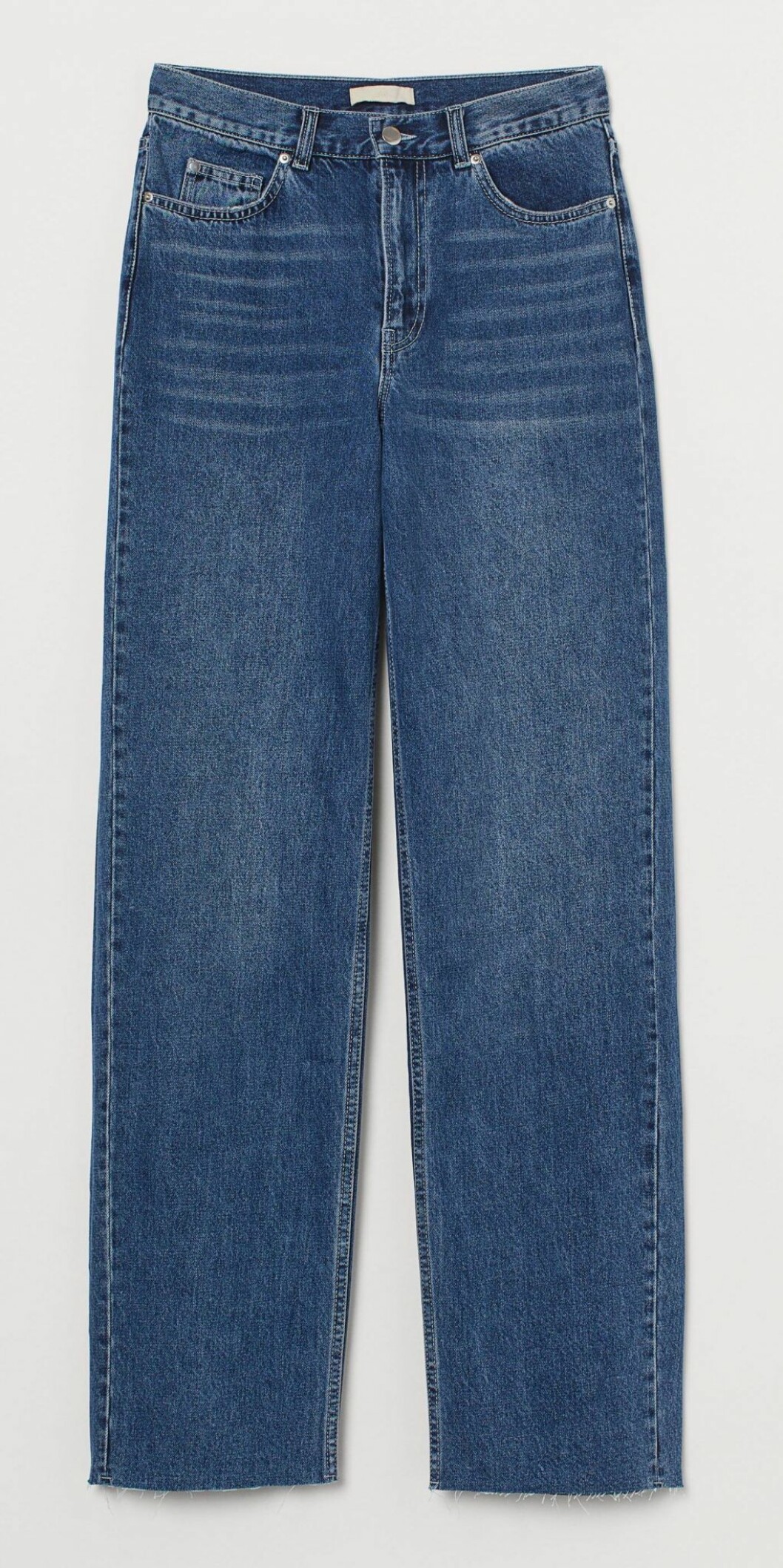 Avklippta raka jeans från H&M i mörkblå tvätt.