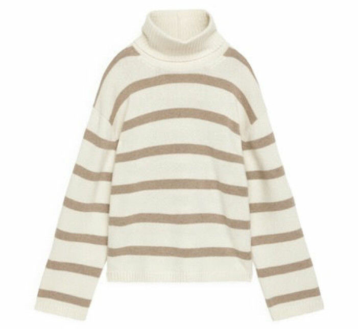 randig tröja beige