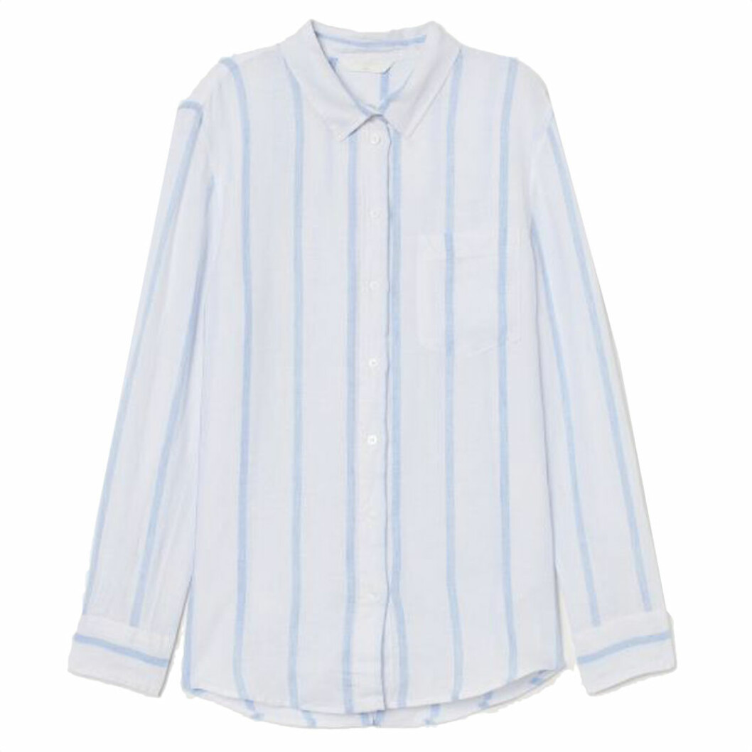 Blåvitrandig linneskjorta från H&M