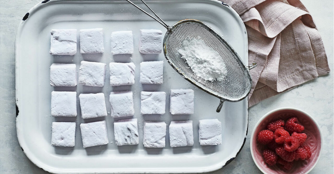 Recept på marshmallows med hallonsmak