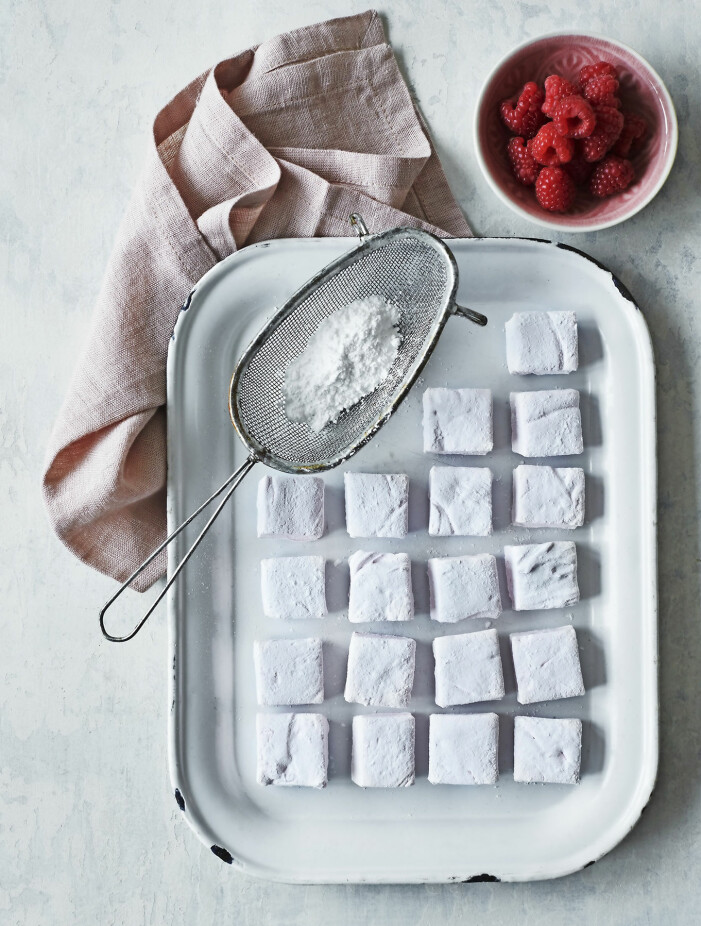 Recept på marshmallows med hallonsmak
