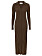 brun ribbstickad klänning från ellos