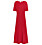 kortärmad ribbad klänning i rött