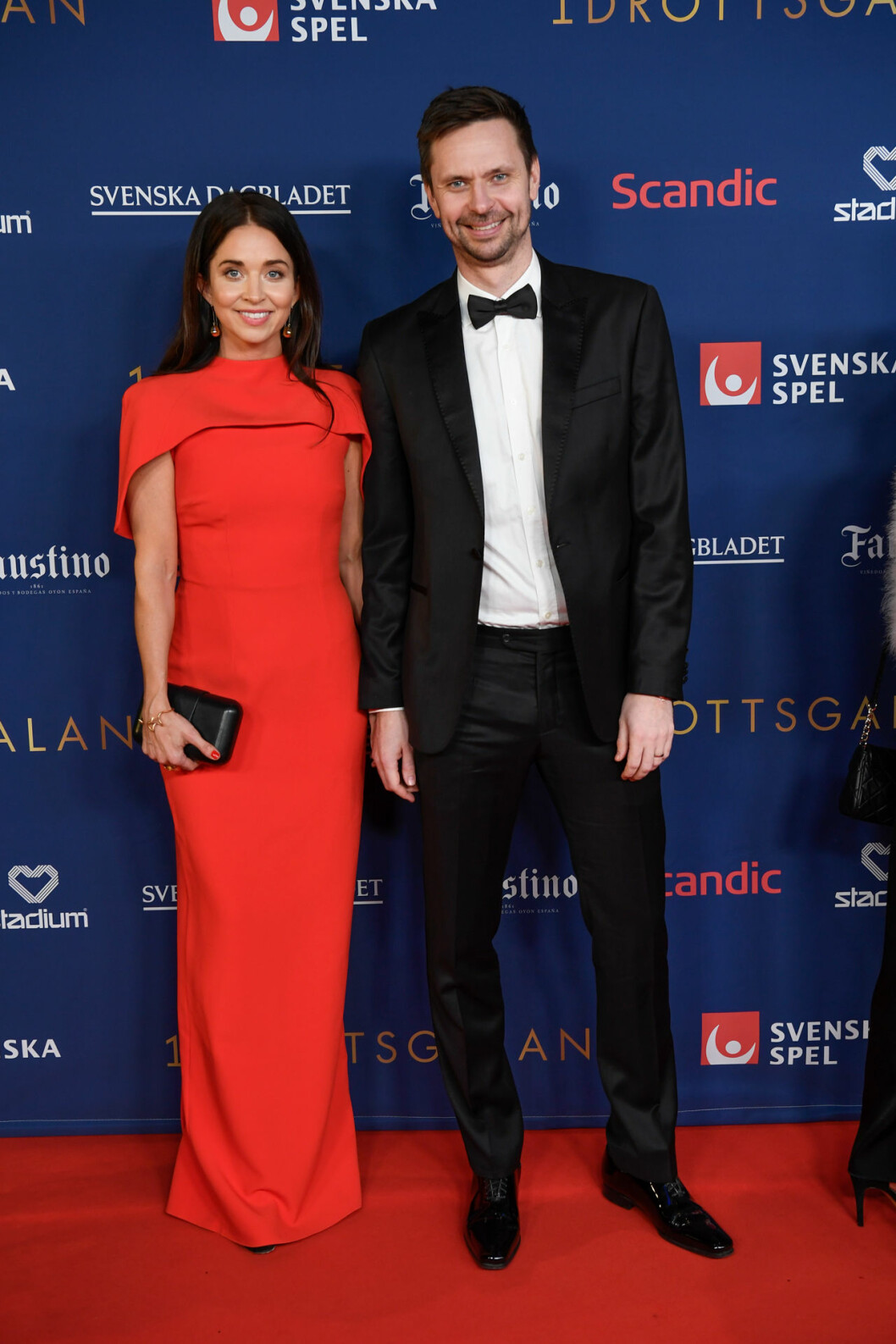 Robin Söderling och Jenni Moström. Robin Söderling och Jenni Moström på röda mattan på Idrottsgalan 2020
