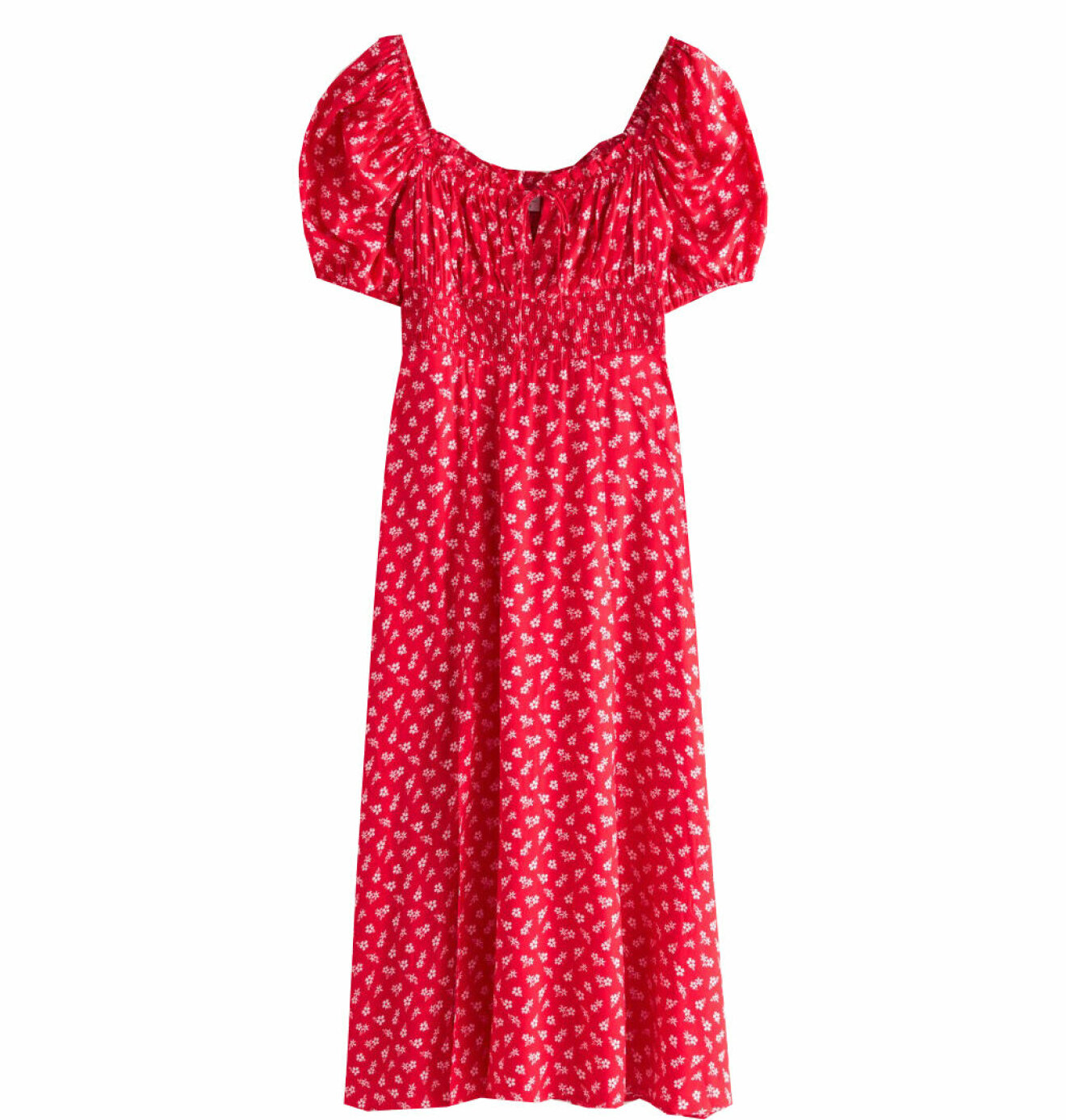 röd blommig klänning