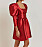 röd klänning med puffärmar från by malina