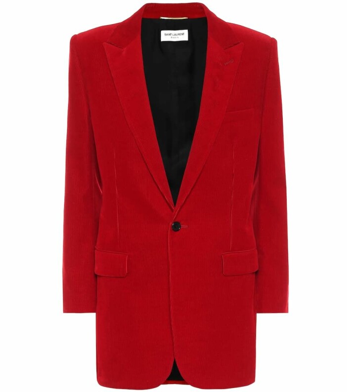 Röd kavaj från Saint Laurent.