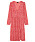 röd V-ringad klänning med knappar till sommaren 2021