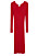 röd vadlång ribbstickad klänning med vågiga kanter från Monki