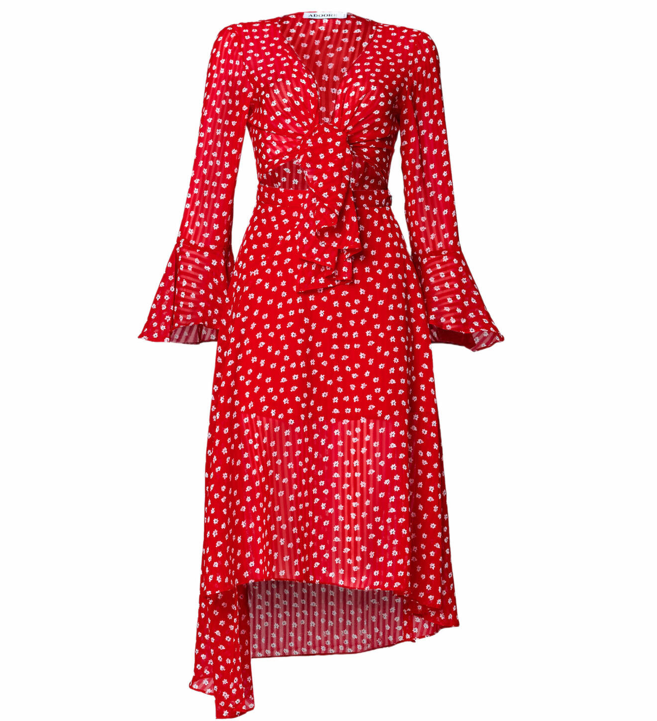 rödblommig klänning