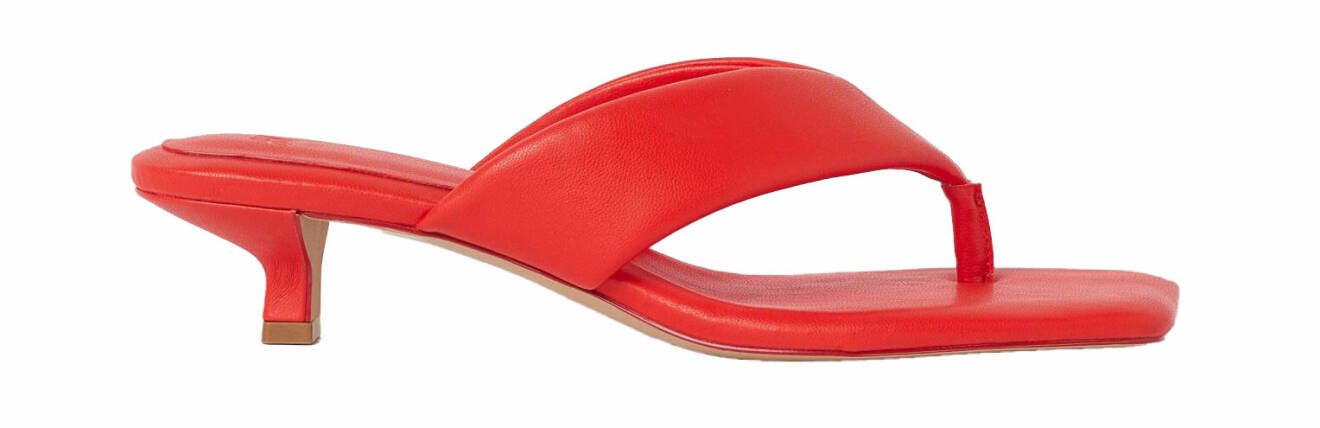 Röda klackskor sandaletter med taxklack