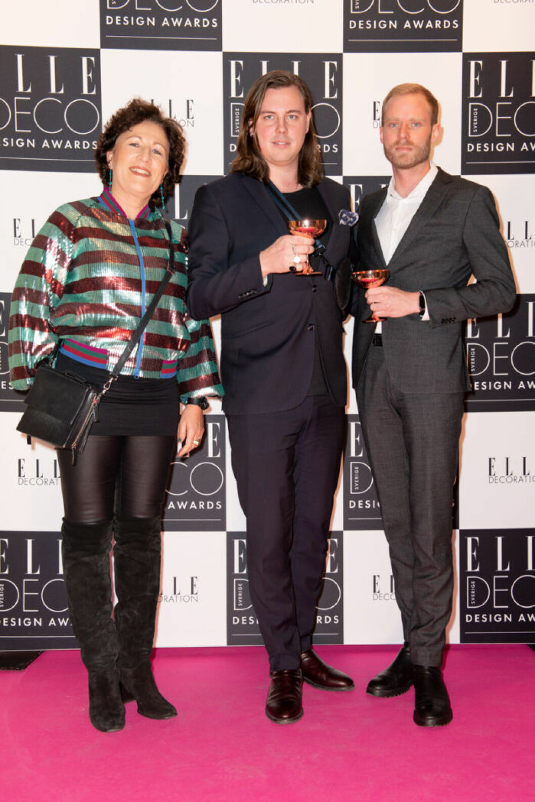 Ulrika Von Mentzer, Andreas Beijer och Viktor Armansson på ELLE Deco Design Awards 2020