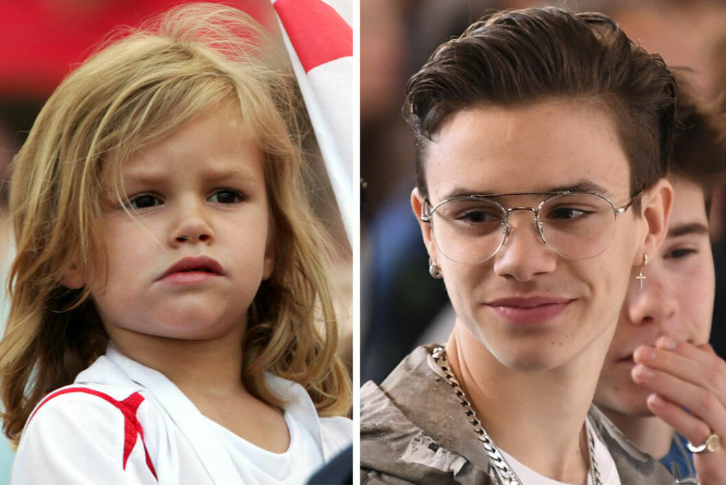 Romeo Beckham som liten och som vuxen