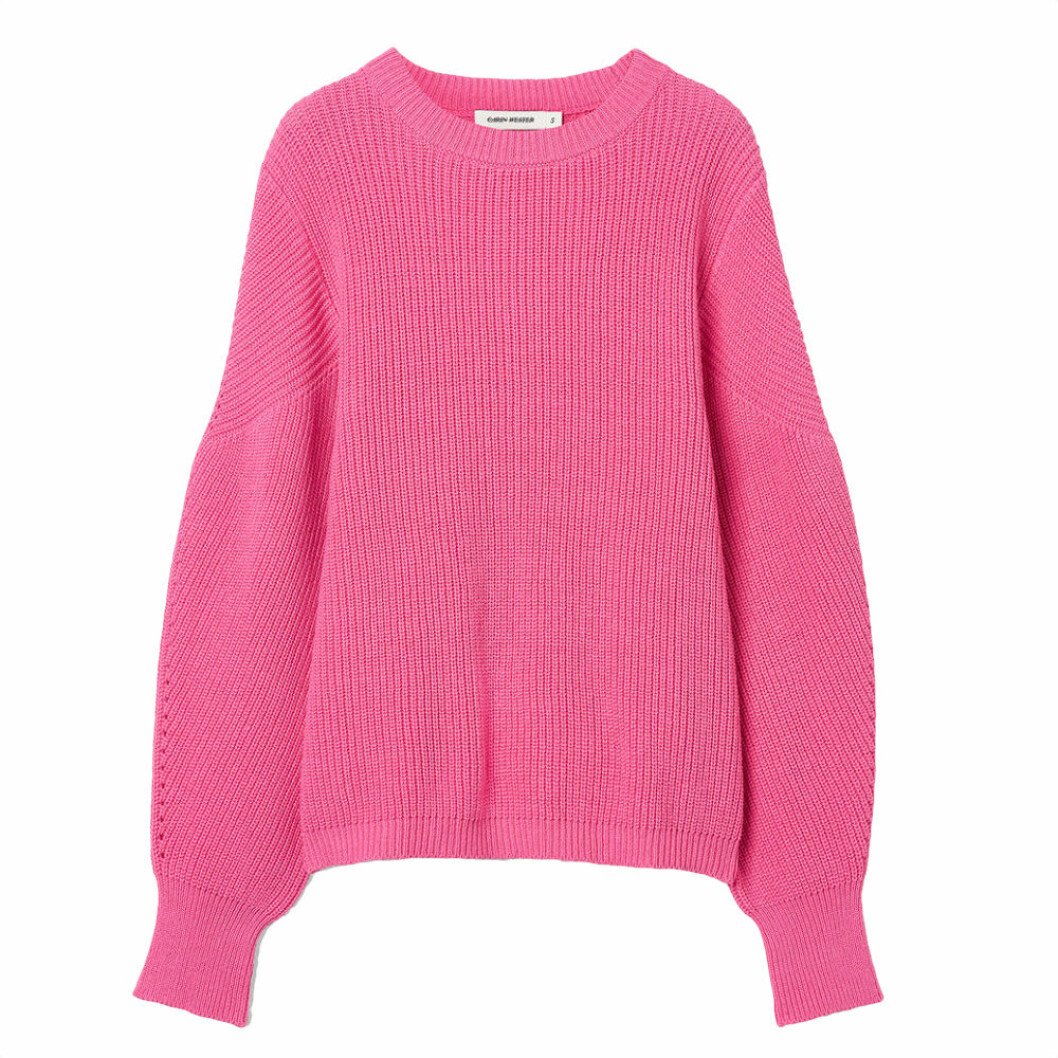 Rosa stickad tröja från Carin Wester