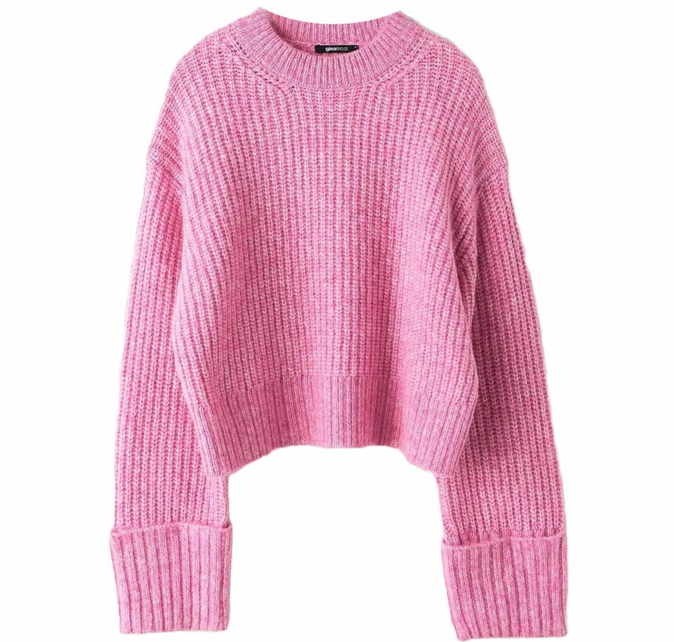 rosa stickad tröja från gina tricot