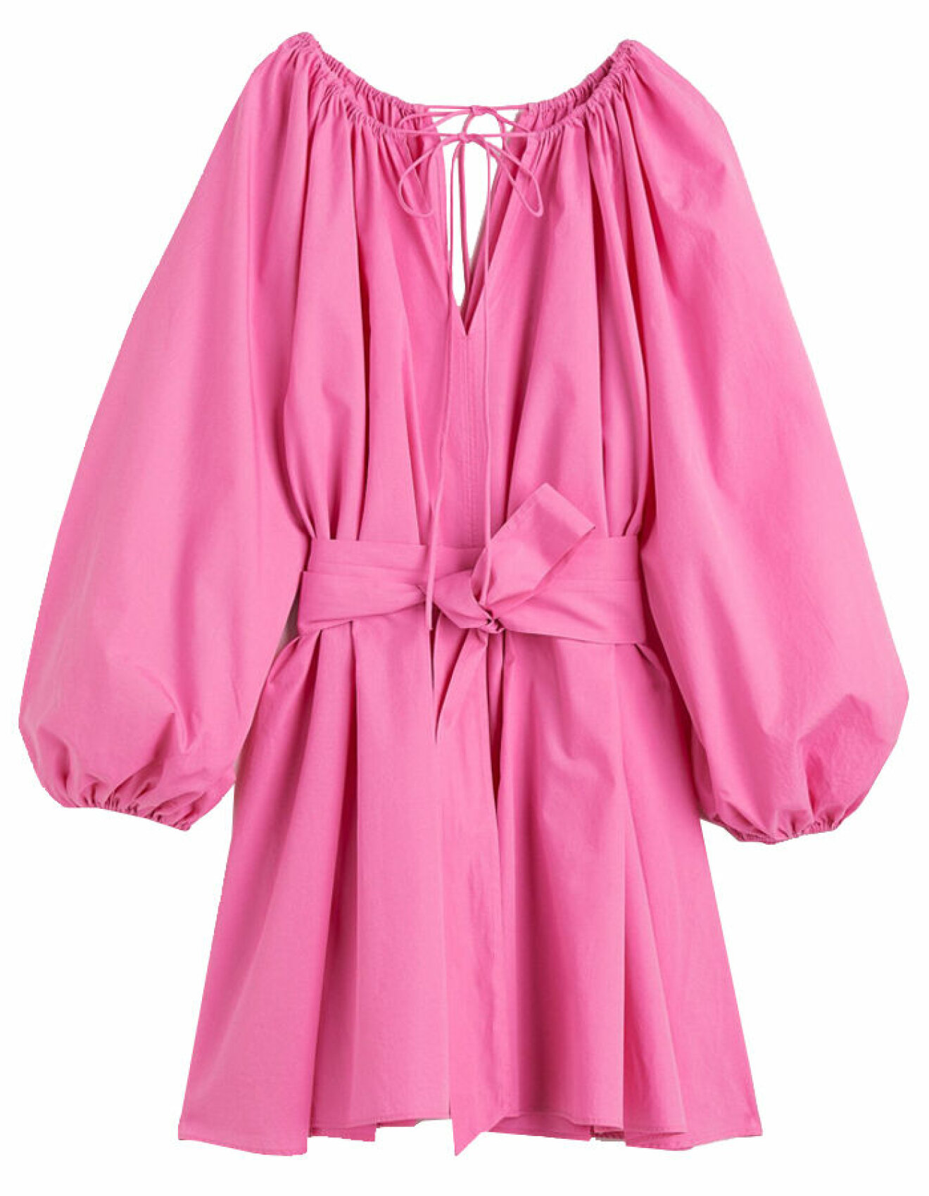 Rosa långärmad klänning med skärp, H&amp;M