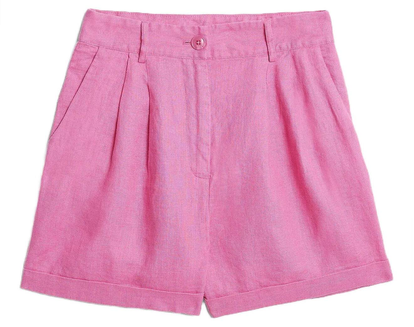 rosa shorts i linne från nakd