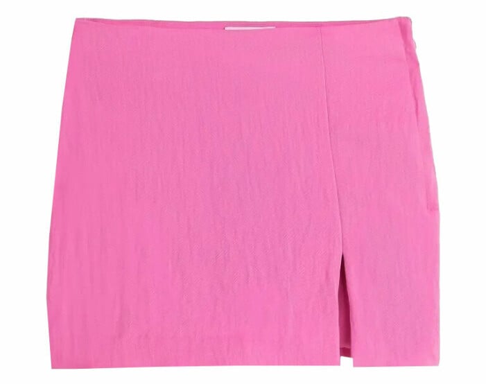 rosa mode dam sommar 2022 kjol linne kort