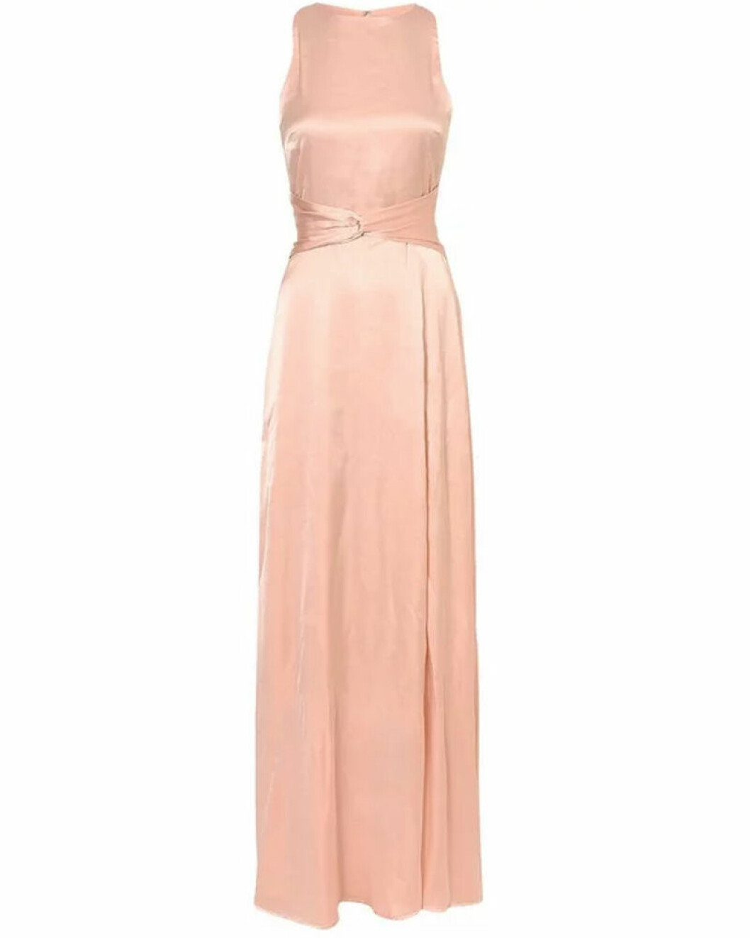 Rosa satinklänning maxi