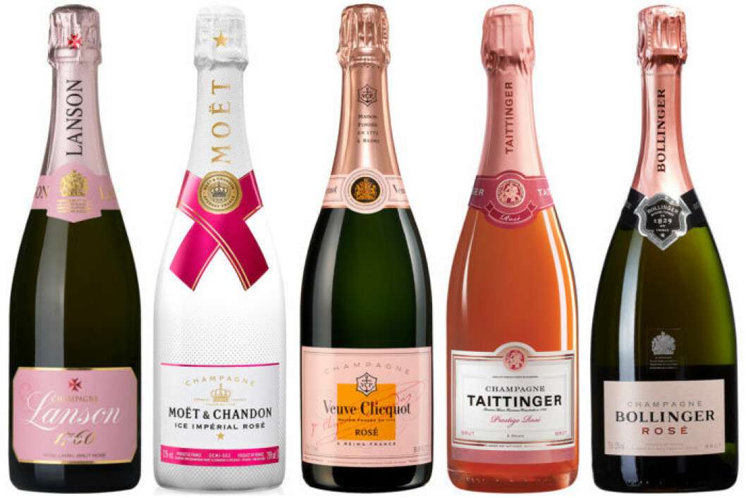 5 flaskor roséchampagne till mors dag.