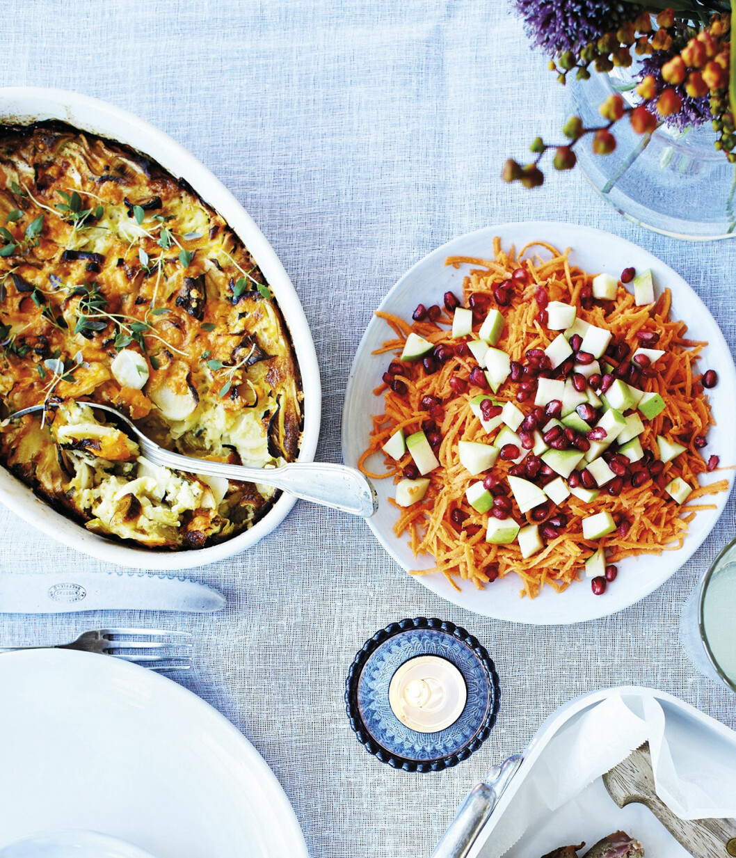 Krämig rotfruktsgratäng med morotssallad. Recept Krämig rotfruktsgratäng med morotssallad