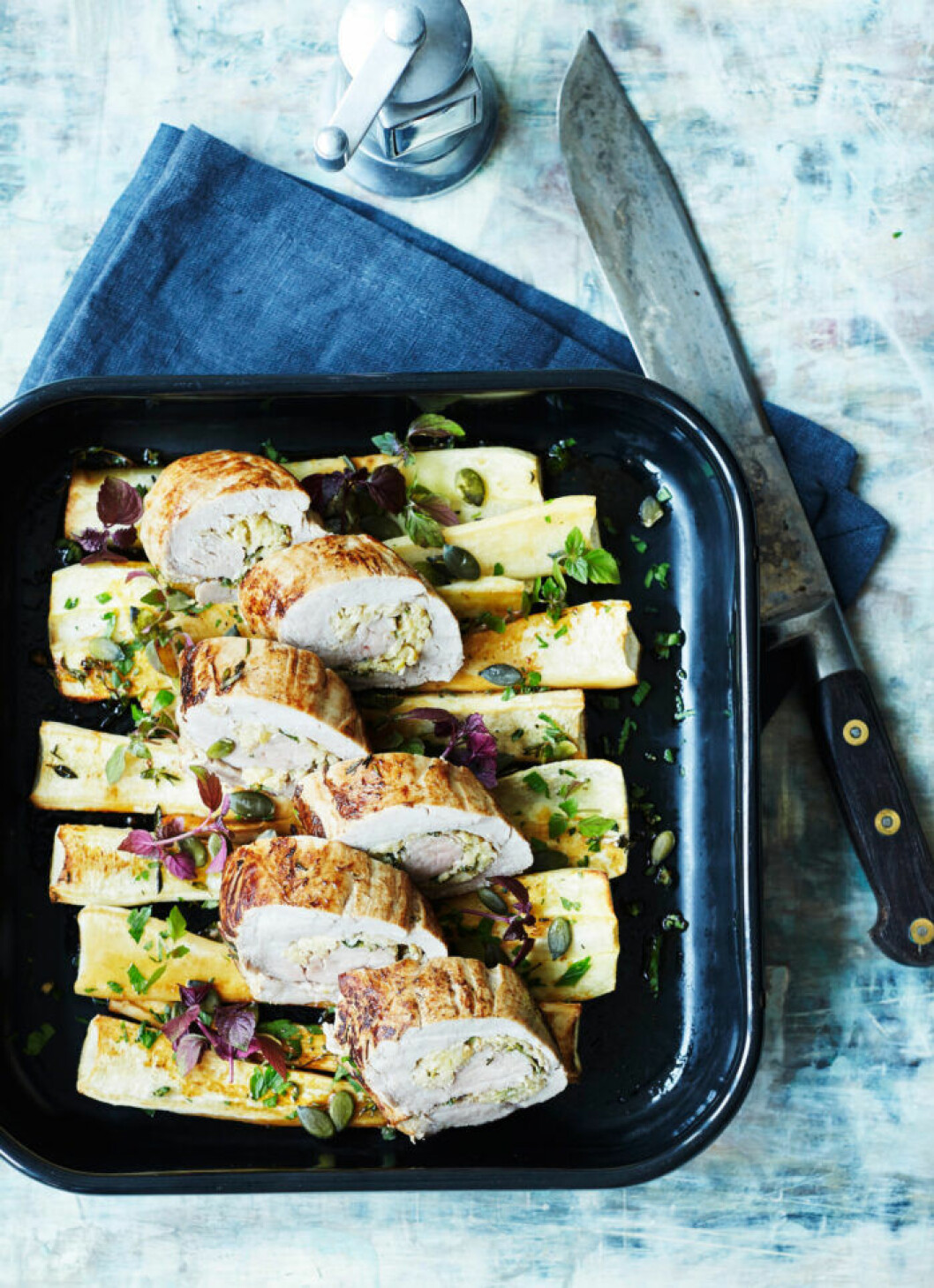 Roulader med ugnsbakade rotfrukter. Recept på roulader med ugnsbakade rotfrukter