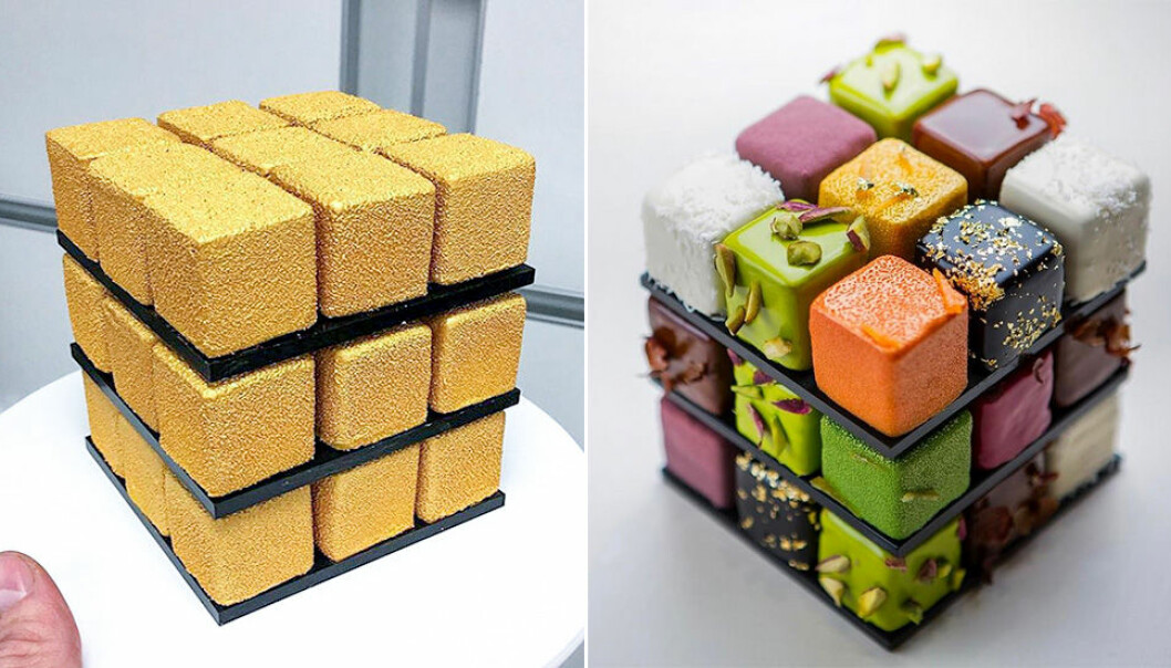 Rubiks kub-tårta gör succé på Instagram