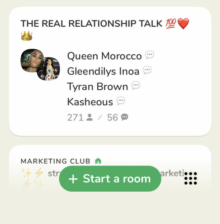 Kände att jag inte behövde starta min Clubhouse-karriär i ett så känsloladdat rum. Rum Clubhouse
