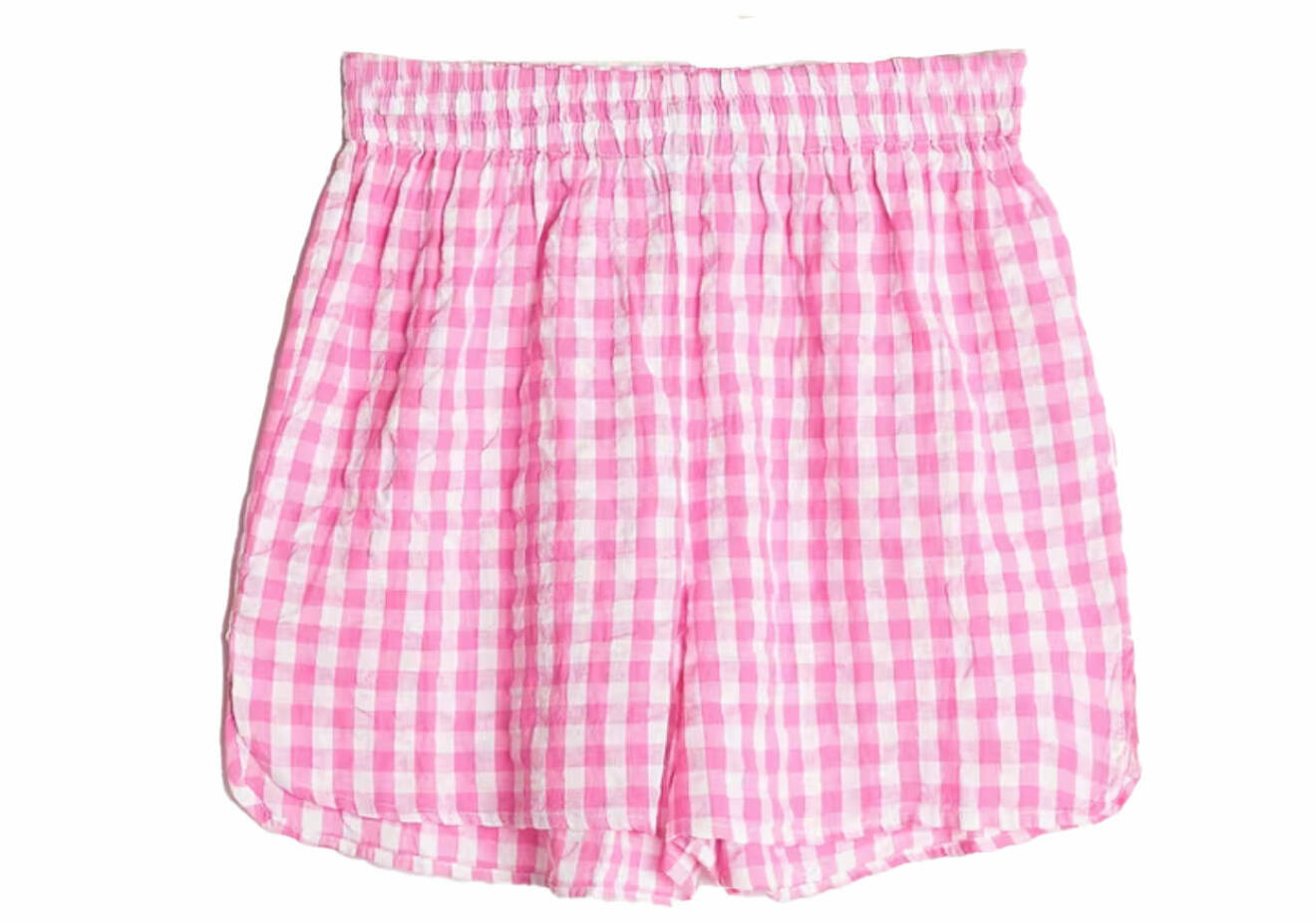 Rutiga shorts i rosa dam