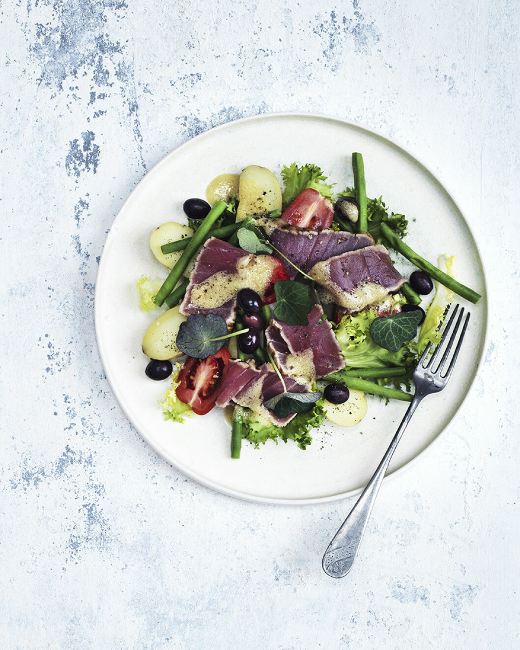Fransk salad nicoise.
