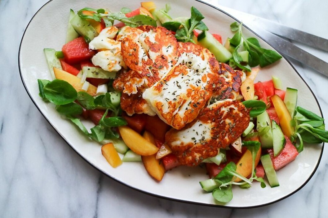 sallad-vattenmelon-halloumi