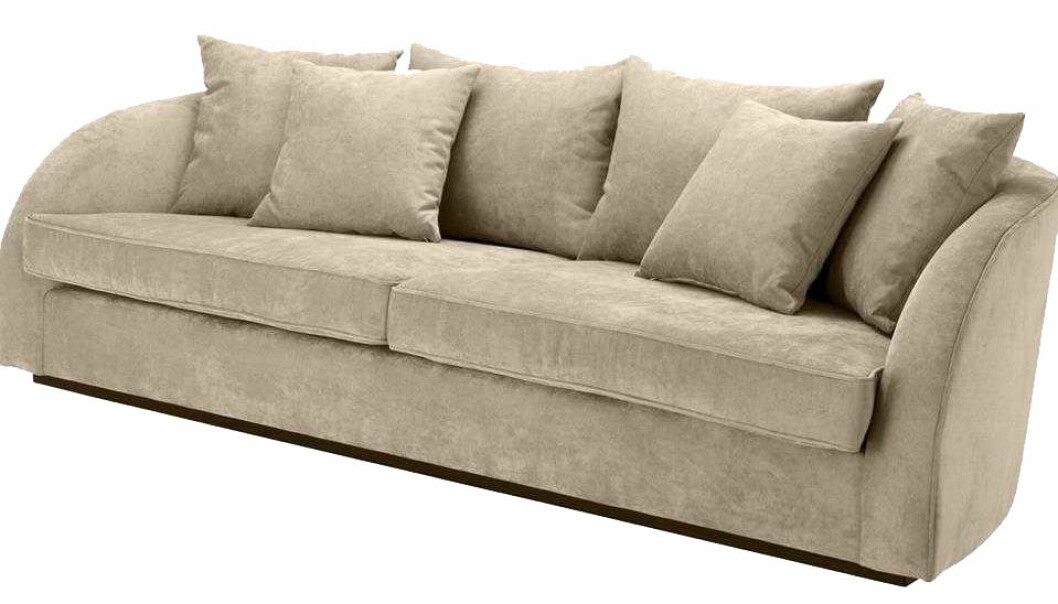 sammetssoffa beige