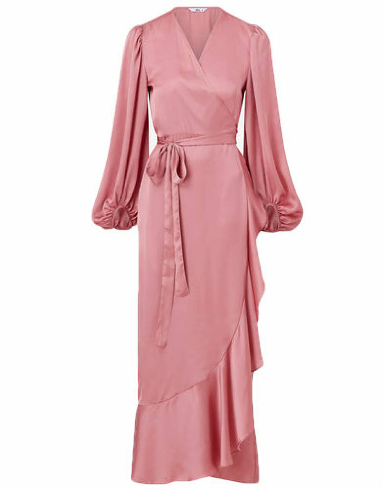 Rosa glansig klänning från Ellos Collection
