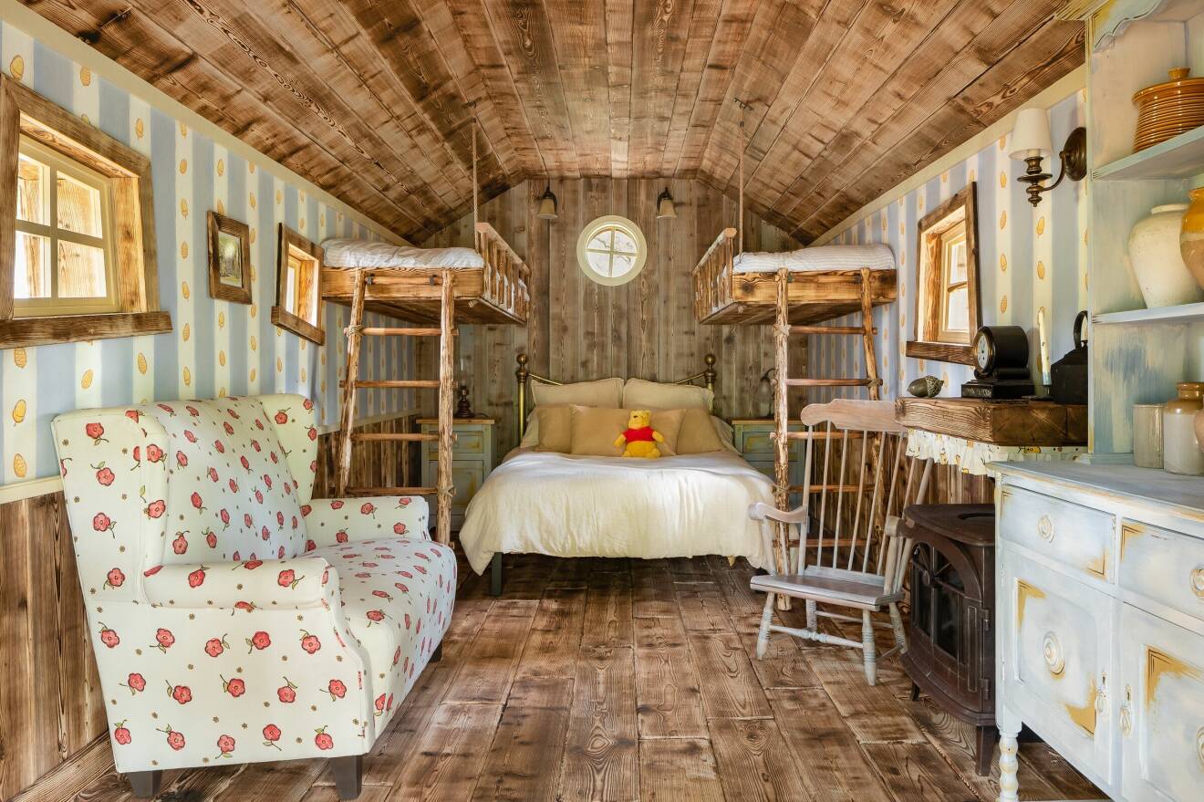 Sovrummet i Nalle Puhs hus på Airbnb