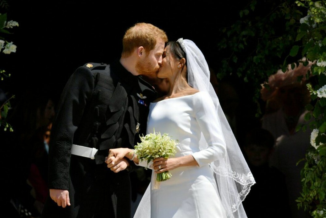 Meghan Markle och prins Harry gifte sig i maj förra året. Foto: TT Meghan Markle och prins Harry gifter sig
