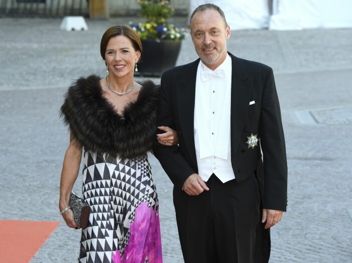 Hubertus von Hohenzollern och frun Ute Maria von Hohenzollern vid prins Carl Philip och prinsessan Sofias bröllop 2015.