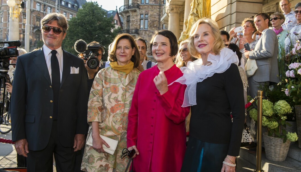 Roberto Rossellini, Ingrid Rossellini, Isabella Rossellini och Pia Lindström på premiären av <em>Jag är Ingrid</em> på Dramaten 2015. Roberto Rossellini, Ingrid Rossellini, Isabella Rossellini, Pia Lindström