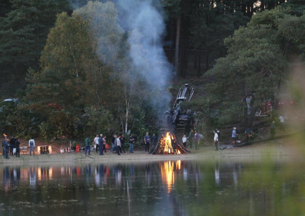 Inspelningsplatsen (i alla fall en av dem) är i England. Foto: TT Angelina Jolie i Marvelfilmen Eternals