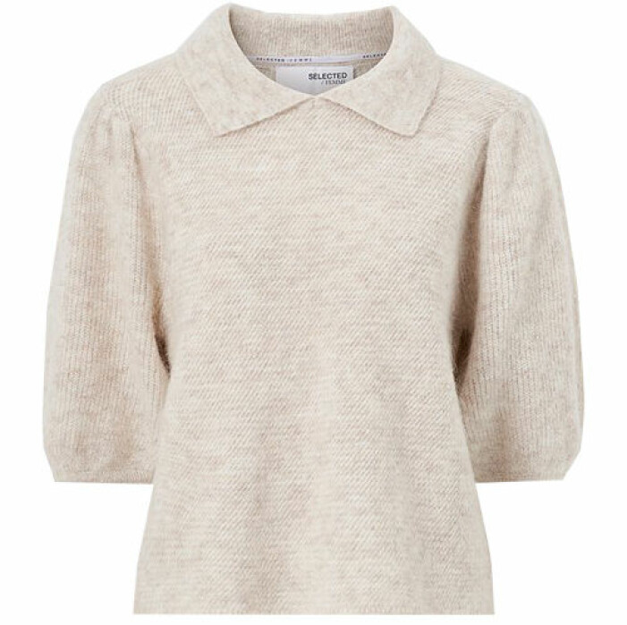beige tröja krage