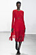 NYFW Self Portrait, röd plisserad klänning.