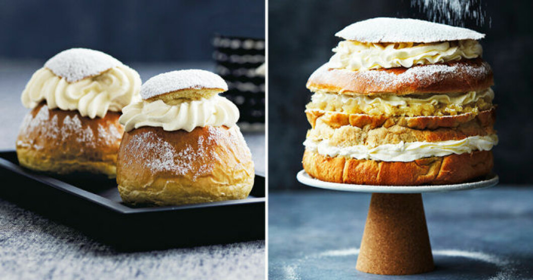 Saftiga semlor och semmeltårta.