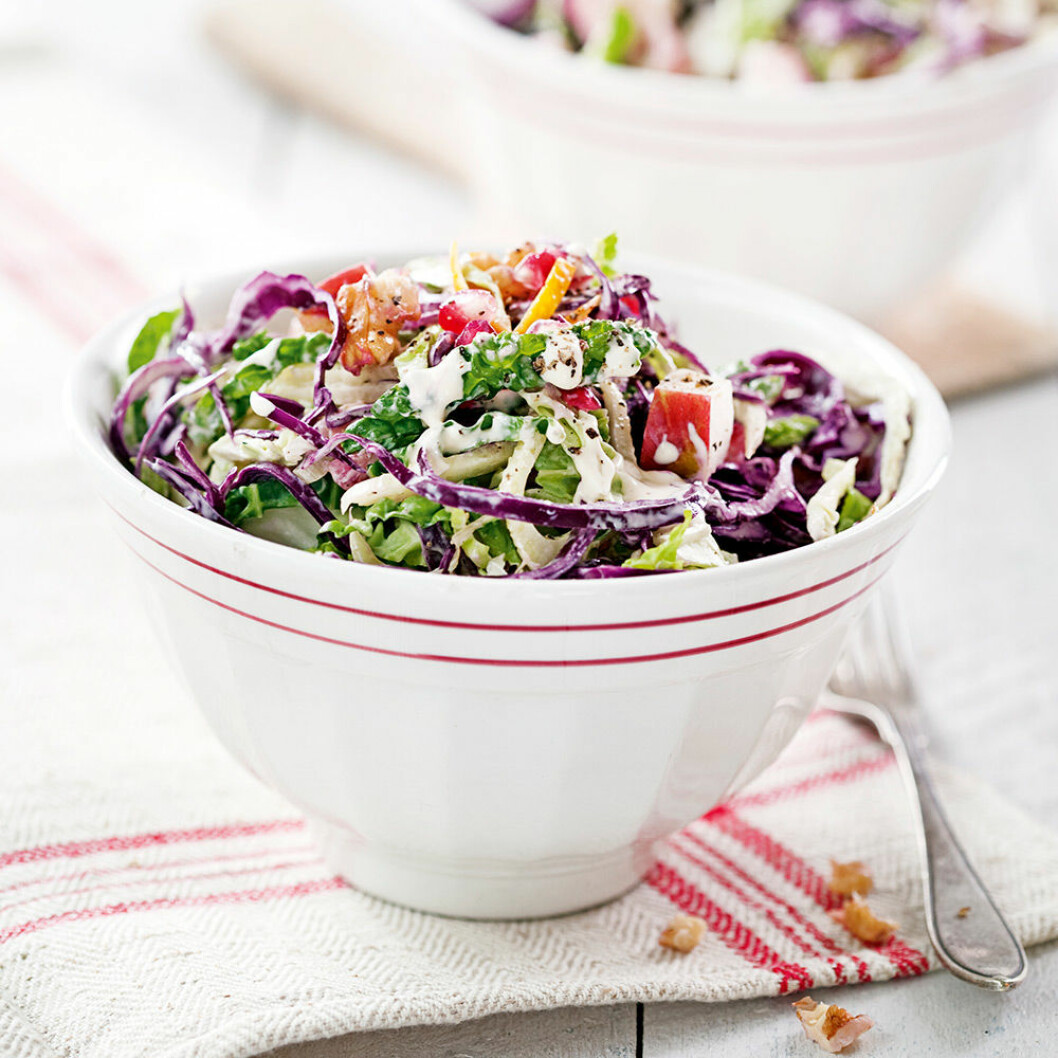 Senapsdressad vintersallad. Senapsdressad vintersallad.