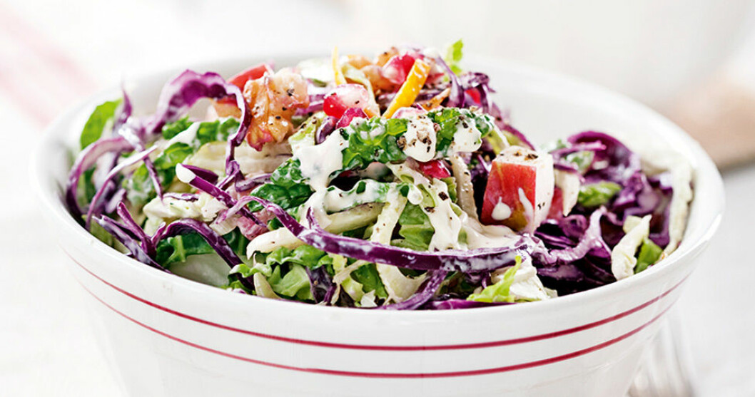 Senapsdressad vintersallad. Senapsdressad vintersallad.