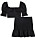 somrigt svart set med topp och smockad kjol från H&amp;M