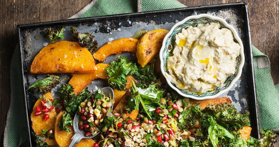 Ugnsbakad pumpa med baba ganoush. Ugnsbakad pumpa med baba ganoush.