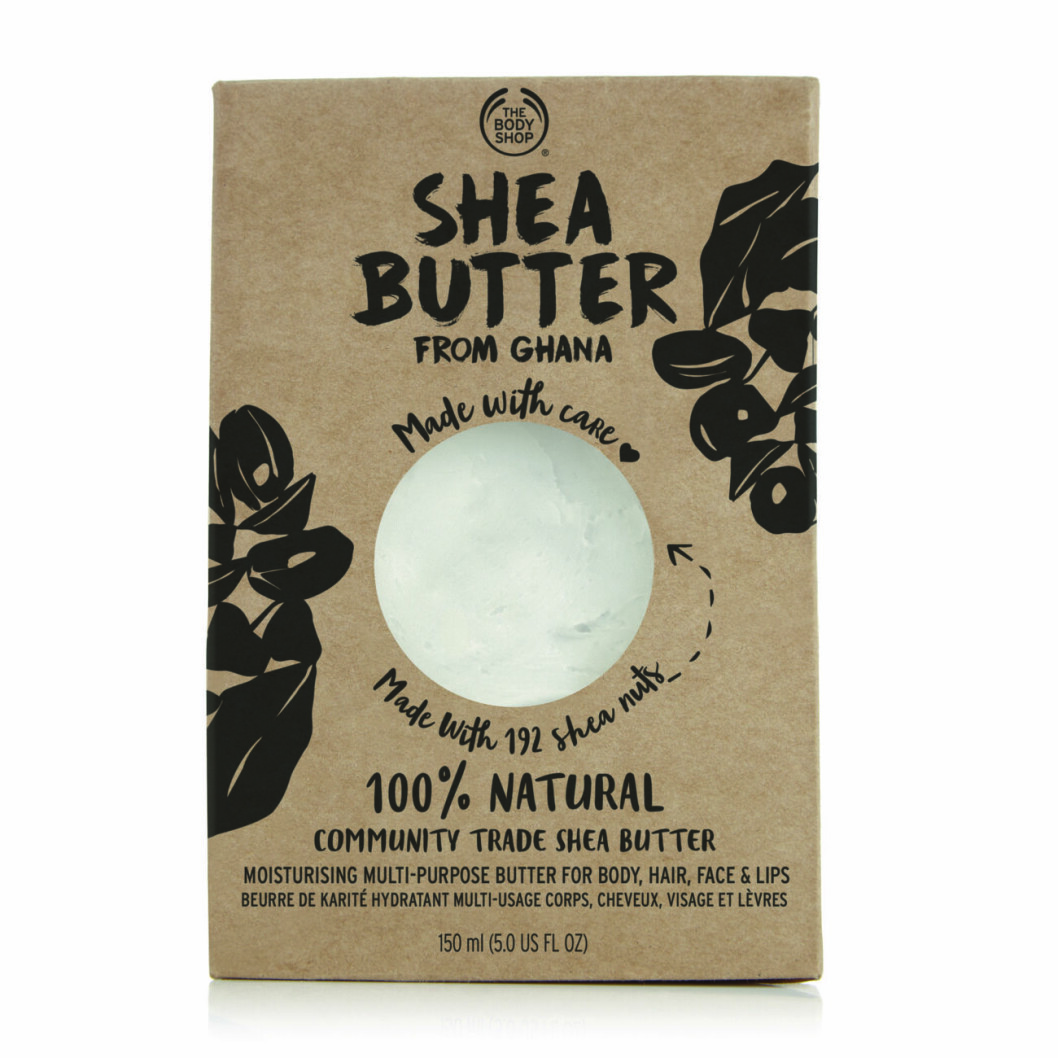 100 % sheamsmör för torrisar. The Body Shops shea butter.