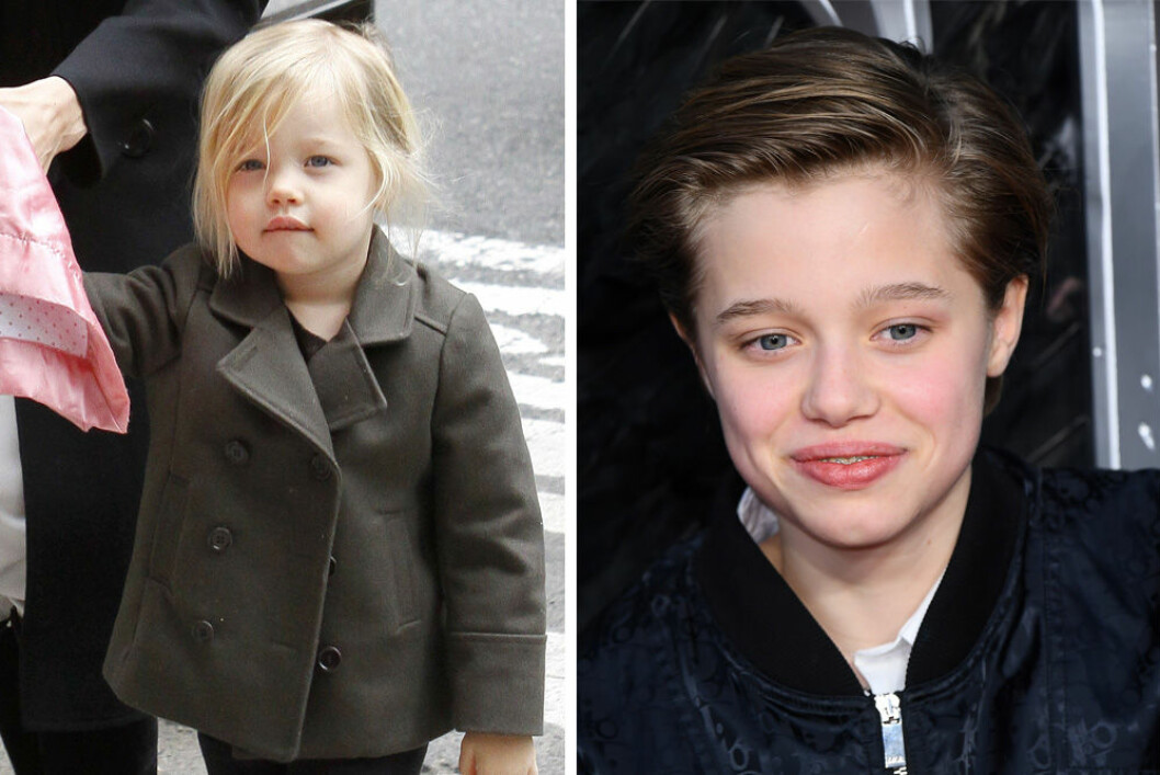 Shiloh Jolie-Pitt. En bild på Shilo som barn och en där han är 13 år