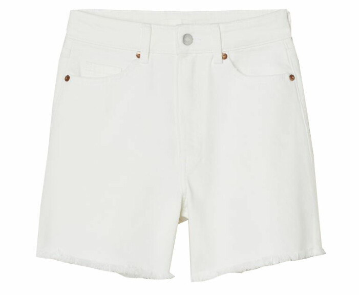 vita jeansshorts dam med hög midja