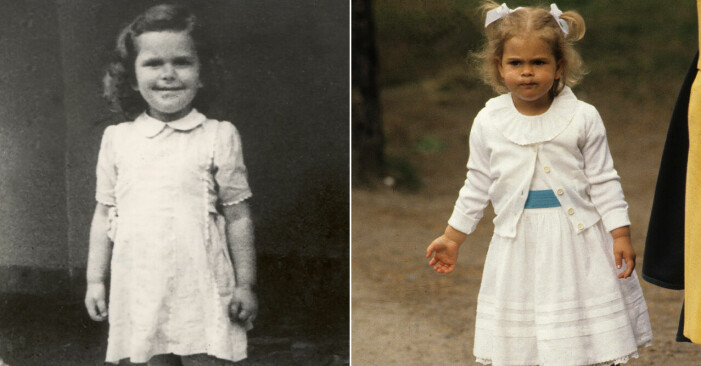 Silvia och prinsessan Madeleine när de är fyra år gamla.